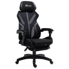 Vinsetto Reclining Gaming Office Chair with Footrest - Black-Ergonomic design with thick sponge padding for extra comfort