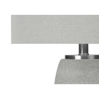 Monarch Specialties 25" H Table Lamp - Grey Ceramic / Grey Shade-Assembled dimensions: 14 in. L x 14 in. W x 25 in. H. base: 6.5 in. L x 6.5 in. W x 14.25 in. H. shade: 14 in. L x 14 in. W x 10 in. H