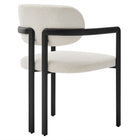 Modway Elio Barrel Fabric and Metal Dining Chair - Black/Cream-8