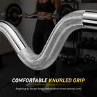 MotionGrey Olympic EZ Curl Bar for Strength Training - 120 cm - Silver-Olympic-style bar format is designed for use in a strength-training setup