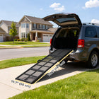 PawHut 75" Folding & Portable Large Dog Car Ramp-Diamond steel mesh provides superior paw grip, preventing slips in any weather 