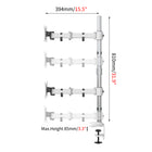 ShoppingAll SA-D285 Adjustable Dual Monitor Standing Mount for Monitors Up To 32" - White-Adjustable arm tilt 125-degrees, 180-degrees swivel, rotate 360-degrees. Monitor can be placed and switched between horizontal and vertical orientation easily.
