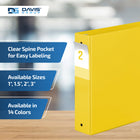 Davis Group Premium Economy Binder - Round Ring - 2" - Yellow - 6 Pack-Round Ring, Non-Locking