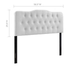 Modway Annabel Upholstered Vinyl Full Headboard - White-Deep inset buttons