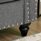 HOMCOM Modern 3-Seater Linen Sofa Couch with Rubberwood Legs - Grey-Fits in the living room, college dorm, home office, or bedroom 