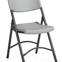 Offices to Go Lite-Lift Armless Folding Chairs - Set of 4 - Oyster Grey-Multi-purpose folding chair