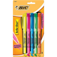 BIC Brite Liner Pen-Style Highlighters - Chisel Tip - Assorted Colours - 30 Pack-Convenient pen-shaped design