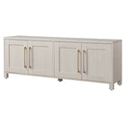 Hudson&Canal Chabot TV Stand for TV's up to 75" - Alder White-The top has a weight capacity of 75lbs, lower shelves can hold 25lbs each