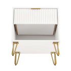 Manhattan Comfort DUMBO 20.07" Modern 1-Drawer Nightstand 2-Piece Set - White-10