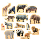TickiT Wooden Wild Animal Blocks - Set of 15-15 wild animals: This set features 15 double-sided, wooden blocks with printed animals. Encourage kids to use their imagination as they examine wild animals