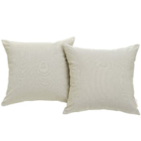 Modway Convene Outdoor Patio Pillow Set - Beige - Set of 2-Machine Washable Pillows