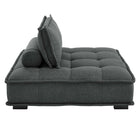 Modway Saunter Tufted Fabric Armless Chair - Grey-Sinuous Spring Support System