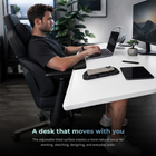 MotionGrey Ultra Electric Adjustable Standing Desk with Tilting Desktop - 55.1 in - White-Memory presets allow frequently used desk heights to be recalled more efficiently