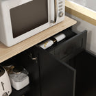 HOMCOM 71" H Buffet Cabinet with Hutch, Kitchen Pantry and Drawer - Black-Anti-tipping strap on the back, you can secure it to the wall for safety 