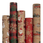 JAM Paper Kraft Wrapping Paper Rolls Christmas Set, 125 sq ft., 5 Pack (165K5KRCHR)-Quantity: Five (5) Rolls