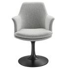 Modway Lippa Swivel Dining Upholstered Armchair - Black Light Grey-8