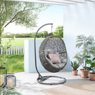 Modway Encase Outdoor Patio Rattan Swing Chair - Grey Grey-Synthetic Rattan Weave