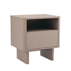Manhattan Comfort Ella 19.7" Modern Nightstand - Mocha-Perfect for Bedside Storage, Lamps or Display Items