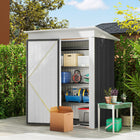 Outsunny 5' x 3' Steel Outdoor Storage Shed-2-tier adjustable shelf for flexible storage
