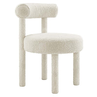 Modway Toulouse Boucle Fabric Dining Chair - Ivory-Modern Dining Chair