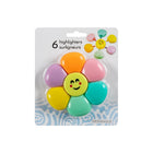Merangue Flower Face Highligher - Chisel Tip - Assorted-6 pastel highlighter colours in one