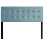 Modway Emily Biscuit Tufted Performance Velvet King Headboard - Light Blue-Height Adjustable from 45" - 52.5"