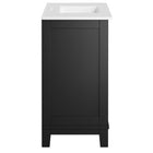 Modway Dixie 36" Solid Wood Bathroom Vanity Cabinet - Black/White-Fixtures Not Included