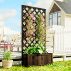 Outsunny Raised Garden Bed - 2.4' x 1' x 4.9' - Carbonized-Features a wooden box and back net board design which help display your favorite plants  
