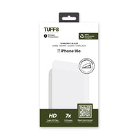 TUFF8 Tempered Glass Screen Protection with Auto Installer Kit for iPhone 17e/16e -Hardness Rating: 9H Hardness