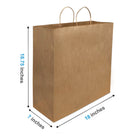 Reliabag Paper Bags - Twist Handles - 18" W x 7" D x 18.75" H - Kraft - 100 Pack-Re-enforced Twisted Twine Handles