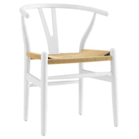 Modway Amish Dining Wood Armchair - White-Durable Paper Rope Seat