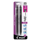 Pilot FriXion Point Clicker Erasable Gel Ink Synergy Tip Retractable Pens - 0.5mm - Black - 2 Pack-Retractable roller ball