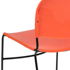 Flash Furniture HERCULES Orange Ultra-Compact Stack Chair with Black Powder Coated Frame-Carrying Handle to better transport