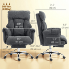 HOMCOM Executive Reclining Office Chair with Footrest and Headrest - Dark Grey-Adjustable height and 360° swivel seat allow ergonomic positioning and flexible movement
