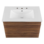 Modway Render 30" Wall-Mount Bathroom Vanity - Walnut/White-8