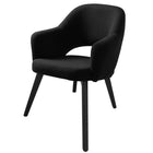 Nightingale Tonik 4-Legged Wood Designer Chair - Black-Contoured wood frame shell for strength and support