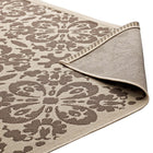 Modway Ariana Vintage Floral Trellis Indoor/Outdoor Area Rug - 8 ft W x 10 ft L - Light/Dark Beige-High Density / Machine-Woven