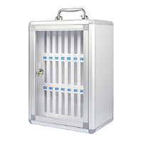 Kore Design 24-Slot Cell Phone Storage Wall Mount Aluminum Lock Box-Enhanced Organization: Keeps devices like cell phones, calculators, and small essentials stored neatly in one place.