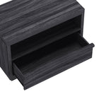 Manhattan Comfort Navis 32" Contemporary 1-Drawer Nightstand - Charcoal Grey-Available in three versatile finishes: Natural Oak, Charcoal Grey, and Whitewashed Oak to suit different décor styles
