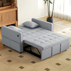 HOMCOM Pull Out Sleeper Sofa Bed with USB Charging and Adjustable Backrest - Light Grey-Clik-clack adjustable backrest offers 7 angles (20°/30°/40°/50°/75°/90°/180°) options