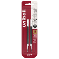 uni-ball 207 Gel Refill - 0.5mm - Black - 2 Pack-Gel Refill Black