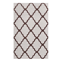 Modway Marja Moroccan Trellis Area Rug - 5 ft W x 8 ft L - Brown/Grey-Moroccan Trellis Area Rug