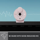 Logitech Brio 300 Full HD Webcam with Privacy Shutter & Noise Reduction Mic - Pink-Spin for Instant Privacy: Spin the webcam privacy shutter to block the camera lens when you don’t need to be on screen