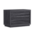 Manhattan Comfort Navis 32" Contemporary 2-Drawer Nightstand - Charcoal Grey-Smooth drawer glides ensure effortless opening and closing