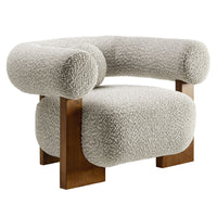 Modway Jace Boucle Accent Chair - River Rock-Textured Boucle Fabric