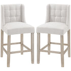 HOMCOM Counter Height Modern Upholstered Bar Stools - Beige - 2 Pack-Packaged in a set of 2
