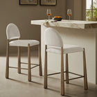 Modway Hayley Upholstered Fabric Counter Stool - Brass Cream-OEKO-TEX STANDARD 100 Certified Upholstery