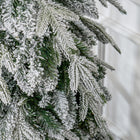 HOMCOM 6' Snow-Flocked Pencil Christmas Tree with Auto Open and Steel Base - Green-Hinge design for a quick and hassle-free setup process 