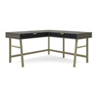 Whalen Timbercrest Collection L Desk-Sandy Champagne Metal Frame and Legs