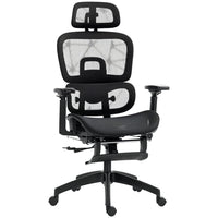 HOMCOM Ergonomic High Back Mesh Office Chair - Black-135 degree reclining back. Three-level adjustable. Lie back to the position you want